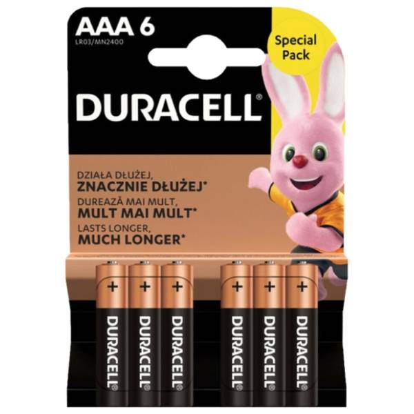 DURACELL alkalne baterije AAA LR03 MN2400 6kom