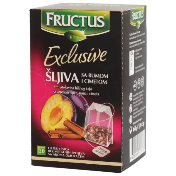 FRUCTUS čaj šljiva rum limeta 60g