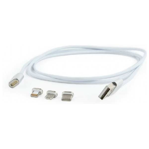 GEMBIRD konverter kabl sa 3 magnetna nastavka USB 2.0 na Lightning + Micro USB + USB-C (m/m+m+m) 1m