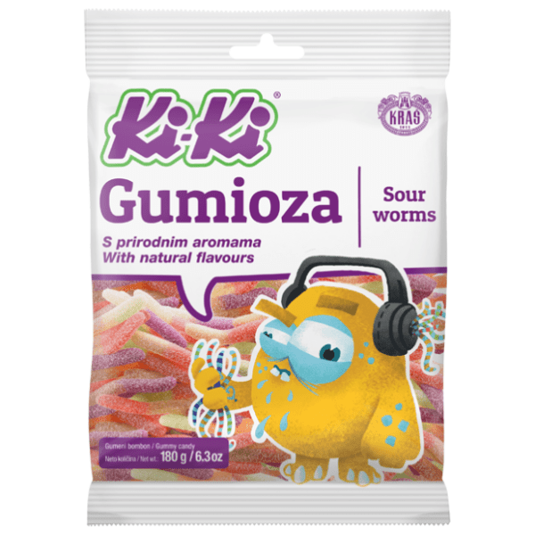 Gumene bombone KI-KI Sour worms 180g