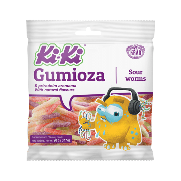 Gumene bombone KI-KI Sour worms 90g