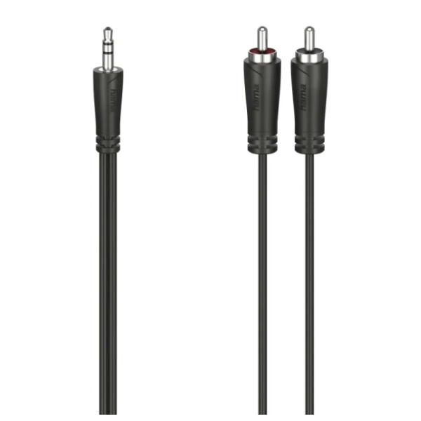 HAMA konverter kabl 3.5mm na 2x RCA (m/m) 5m crni