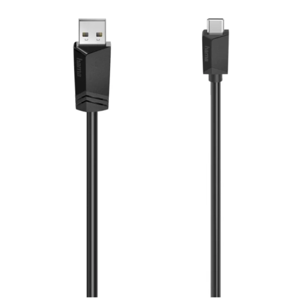 HAMA konverter kabl USB-A 2.0 na USB-C 2.0 (m/m) 1.5m crni
