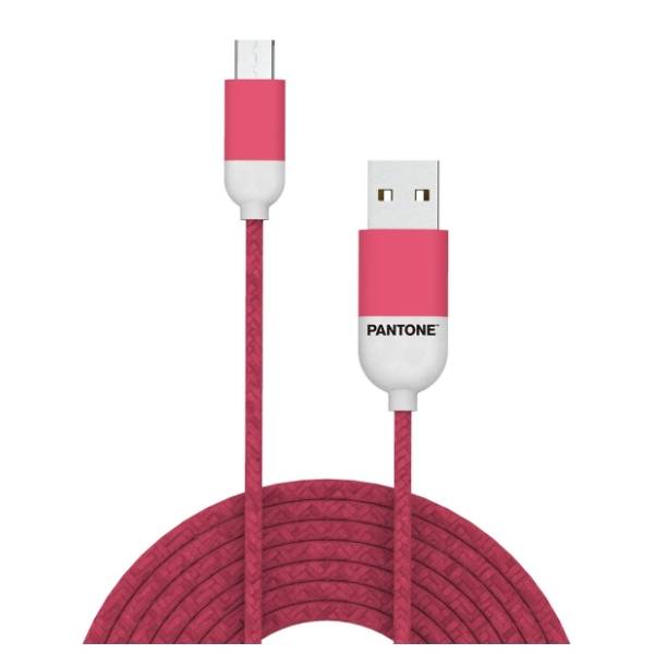 PANTONE konverter kabl USB na Micro USB (m/m) 1.5m roze