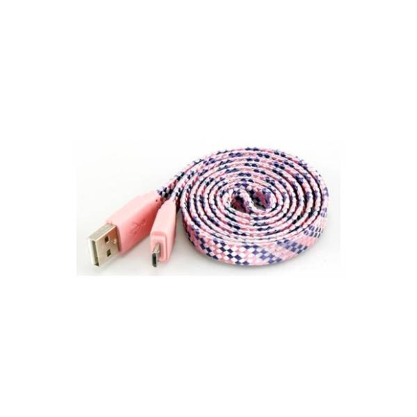 S BOX konverter kabl USB na Micro USB-B (m/m) 1m roze