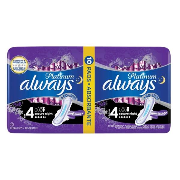 ALWAYS Platinum ulošci Secure night size 4 10kom