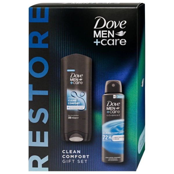 DOVE men set Clean comfort (dezodorans i gel za tuširanje)