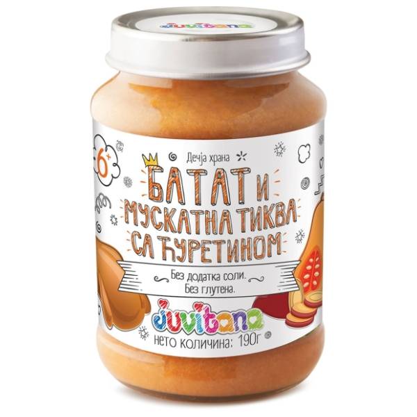 JUVITANA kašica batat muskatna tikva ćuretina 190g