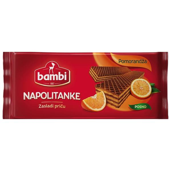 Napolitanke BAMBI pomorandža 185g