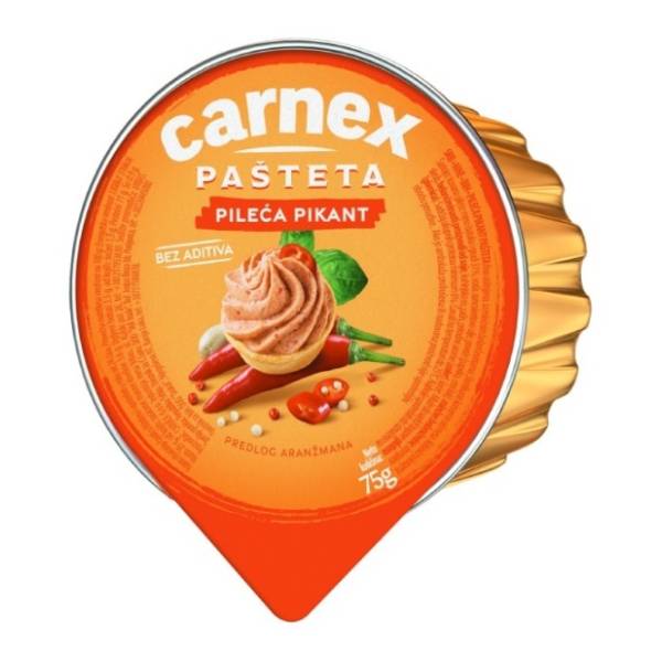 Pašteta CARNEX pileća pikant 75g