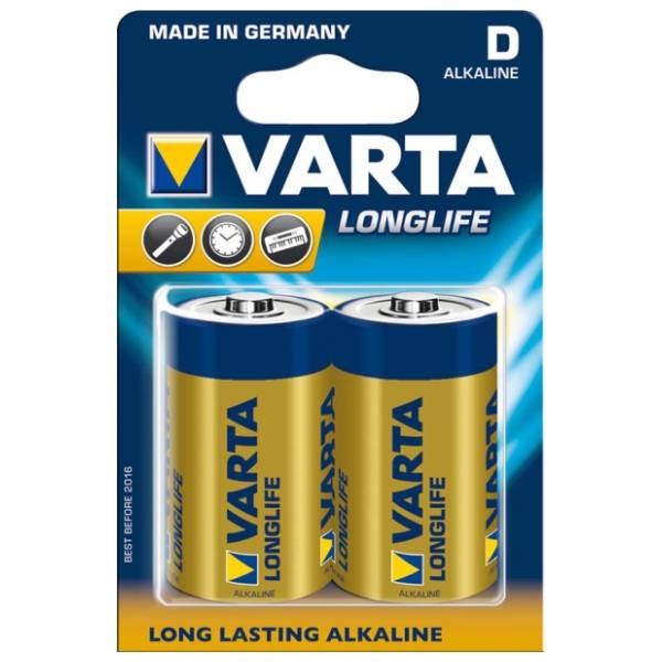 VARTA alkalne baterije Longlife D LR20 2kom