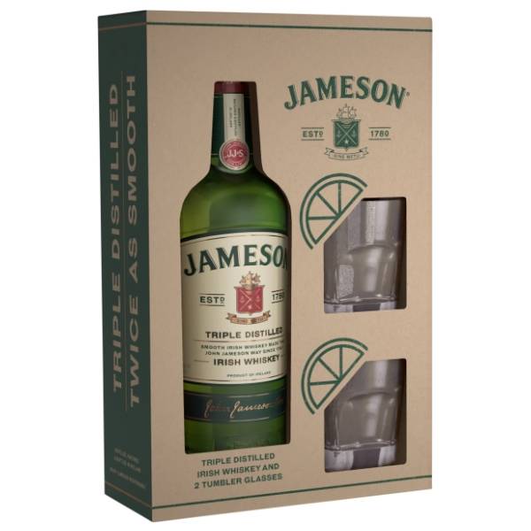 Viski JAMESON 0,7l + 2 čaše