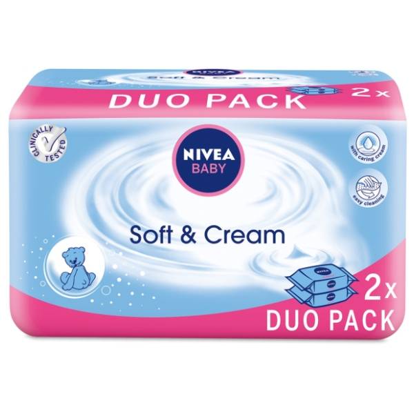 Vlažne maramice NIVEA soft & cream 2x63kom