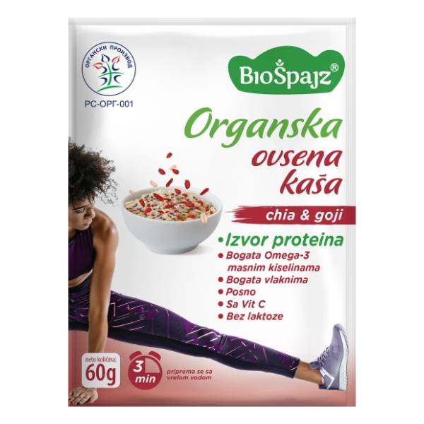BIO ŠPAJZ organska ovsena kaša chia goji 60g