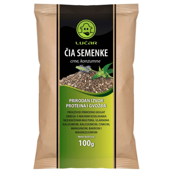 Čia semenke LUČAR crne konzumne 100g