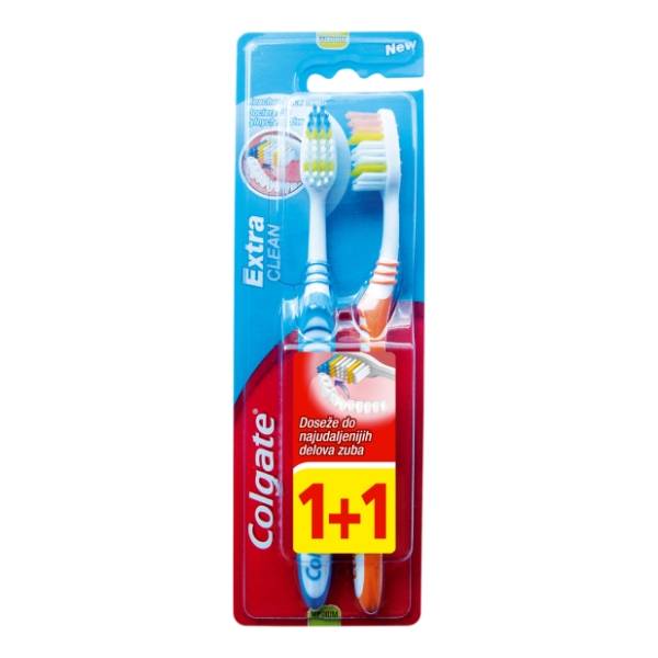 COLGATE Extra clean četkica za zube 1+1 gratis