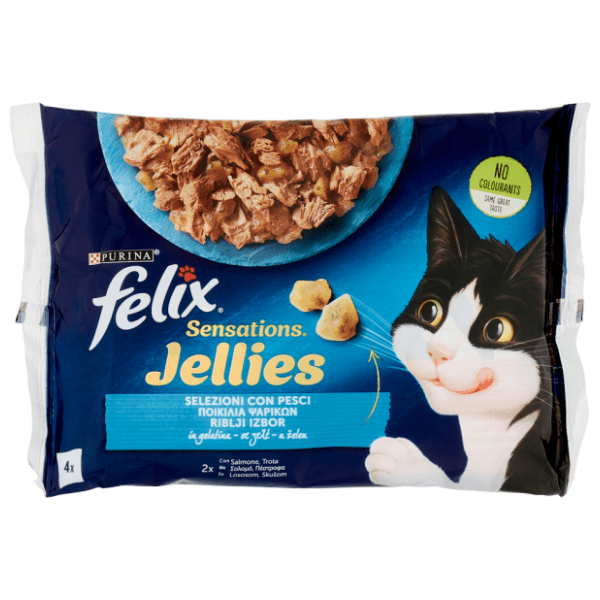 FELIX Sensation Jellies losos pastrmka 4x85g