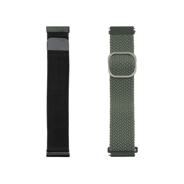 JUST IN CASE 2u1 22mm Black-Green narukvica za pametni sat