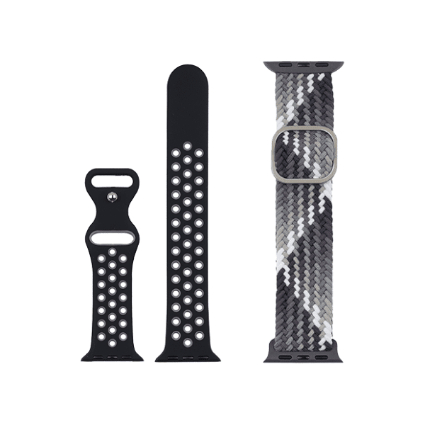 JUST IN CASE 2u1 38-41mm Grey-Black narukvica za pametni sat