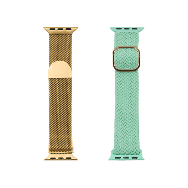 JUST IN CASE 2u1 38-41mm Gold-Green narukvica za pametni sat