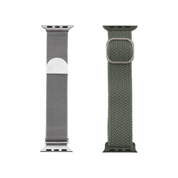 JUST IN CASE 2u1 38-41mm Silver-Green narukvica za pametni sat