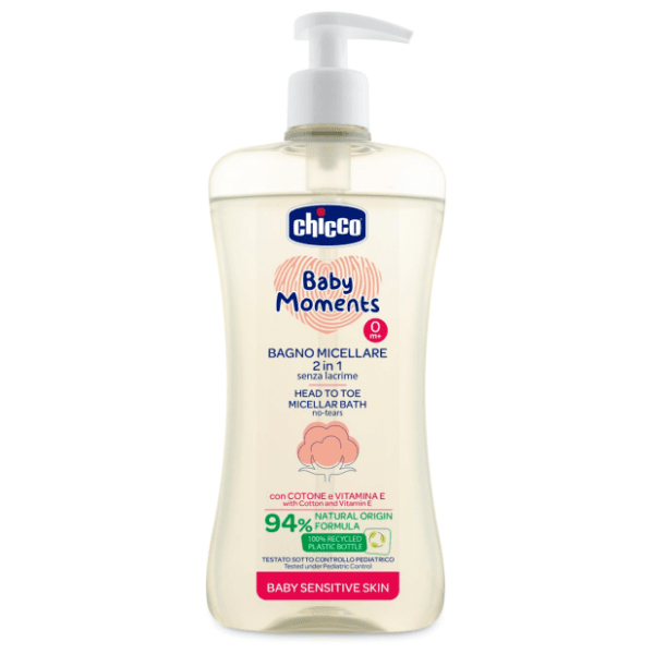 CHICCO baby moments micellar kupka i šampon 2in1 500ml