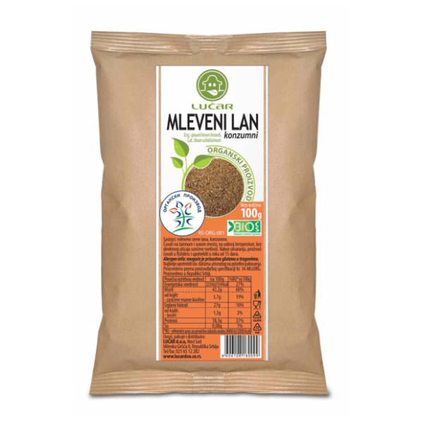 Mleveni lan LUČAR organski 100g