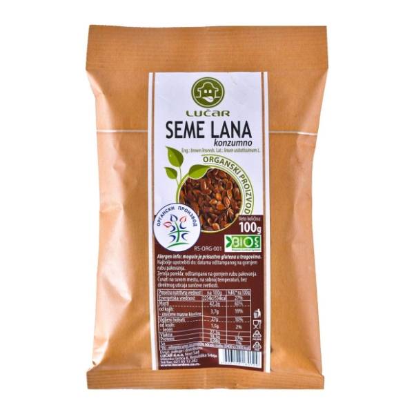 Laneno seme LUČAR organsko 100g