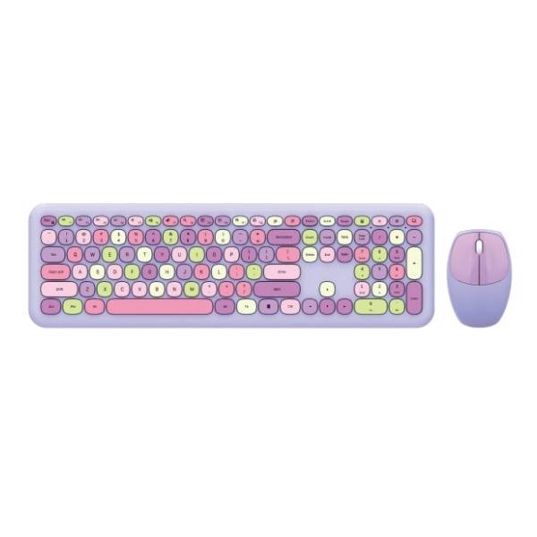 MOFII set bežični miš i tastatura Retro SMK-666395AGPR ljubičasti