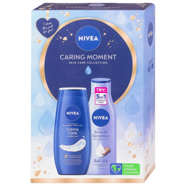 NIVEA set Caring moment (gel za tuširanje i mleko za telo)