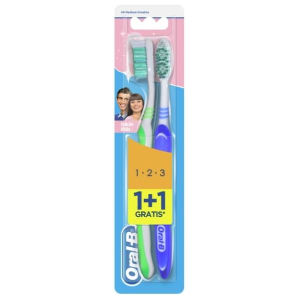 ORAL B 3-effect Delicate white četkica za zube 1+1 gratis