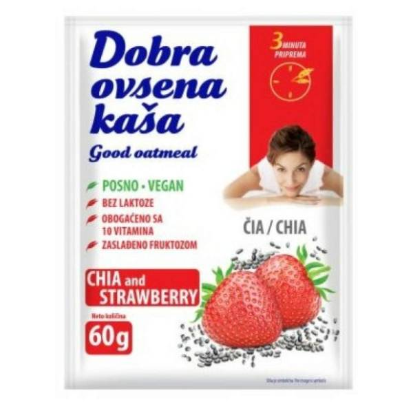 DOBRA ovsena kaša čia jagoda 60g