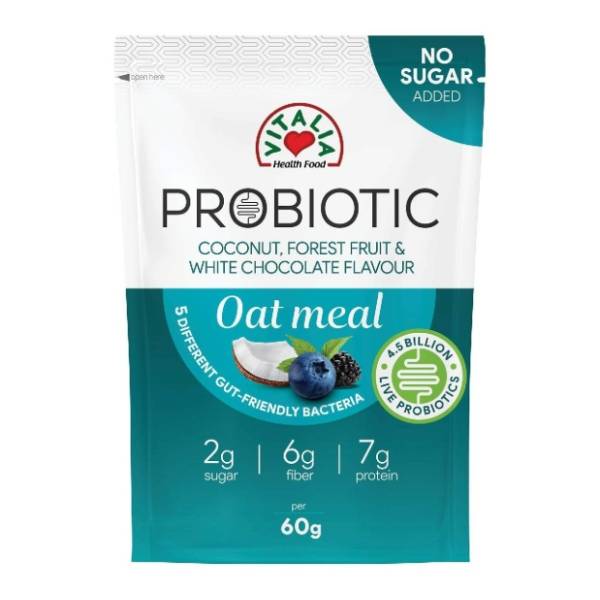 VITALIA Probiotic ovsena kaša crveno voće bela čokolada 60g