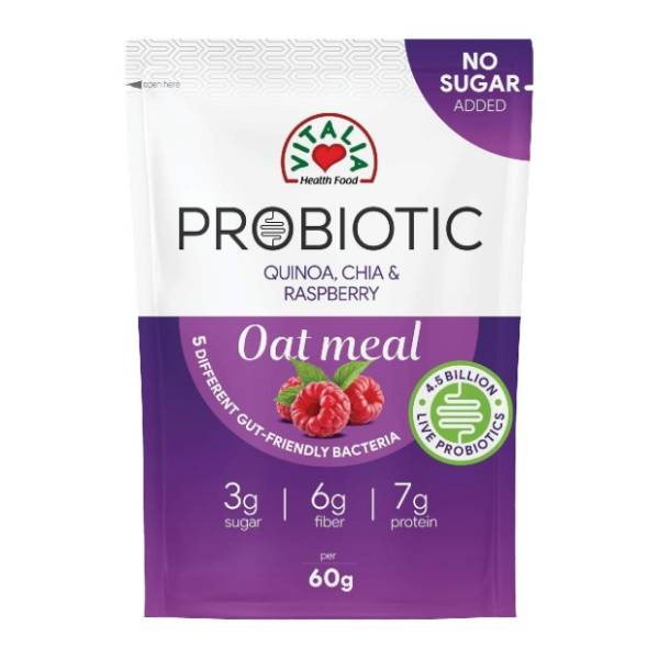 VITALIA Probiotic ovsena kaša kinoa malina čia 60g