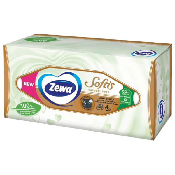 Papirne maramice ZEWA softis natural soft kutija 4sloja 80kom