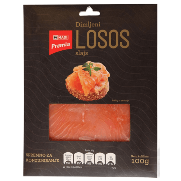 PREMIA dimljeni losos slajs 100g