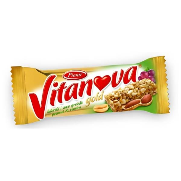 Štanglica PIONIR Vitanova gold kikiriki grožđe 30g