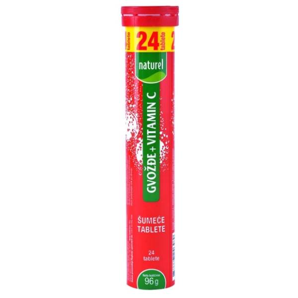Šumeće tablete NATUREL gvožđe vitamin C 96g