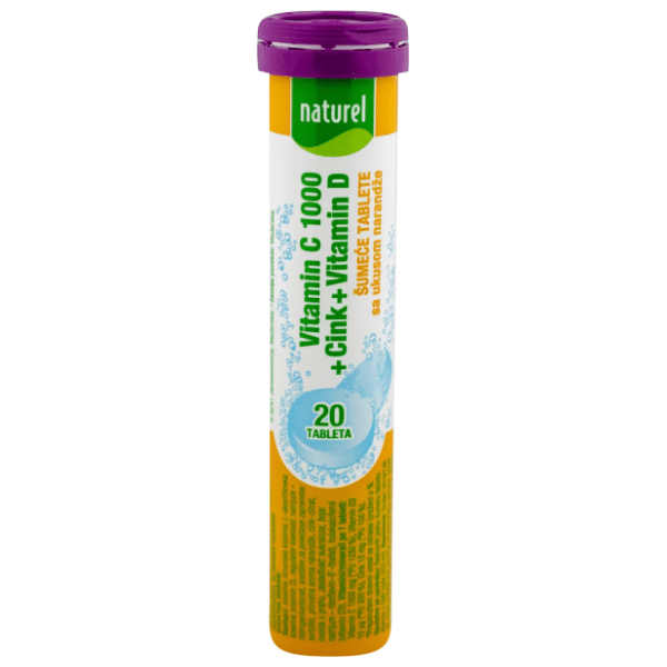 Šumeće tablete NATUREL vitamin c cink vitamin D 1000mg 80g