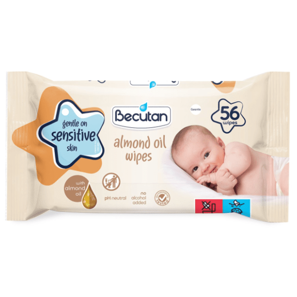Vlažne maramice BECUTAN baby almond oil 56kom