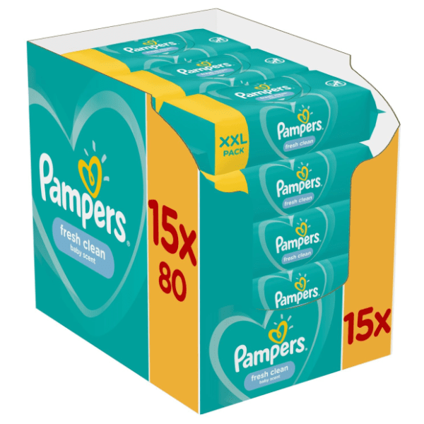 Vlažne maramice PAMPERS fresh clean 15x80kom