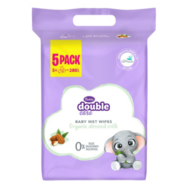 Vlažne maramice VIOLETA baby organic almond milk 5x56kom