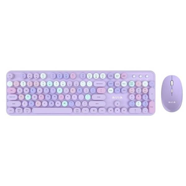 AULA set bežični miš i tastatura AC306 combo Purple