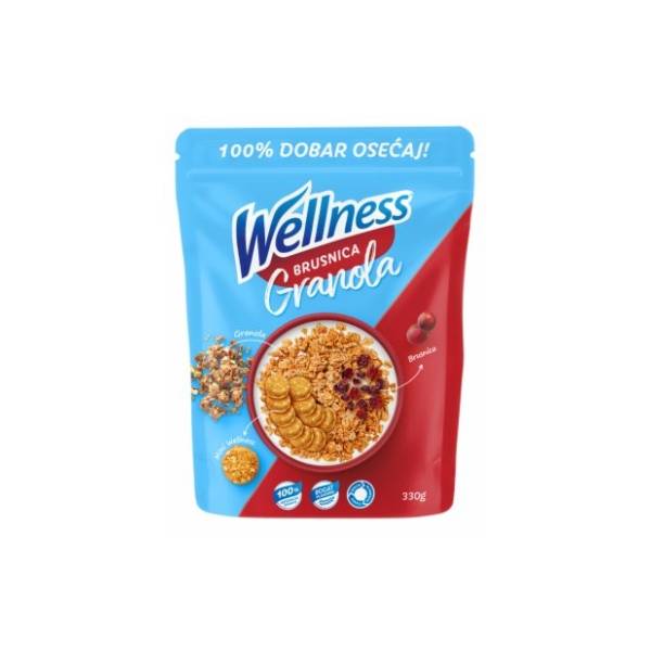 WELLNESS granola brusnica 330g