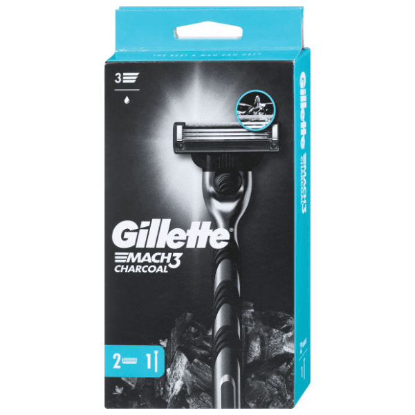 Brijač GILLETTE Mach 3 charcoal + 2 dopune gratis