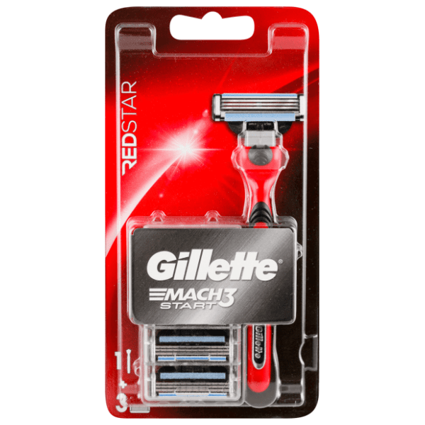 Brijač GILLETTE Mach 3 start red star 1kom + 3 zamene