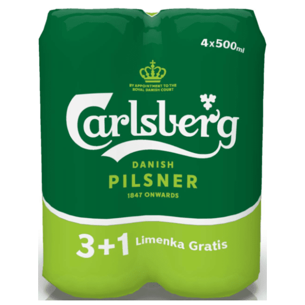 CARLSBERG pivo limenka 0,5l 3+1 gratis