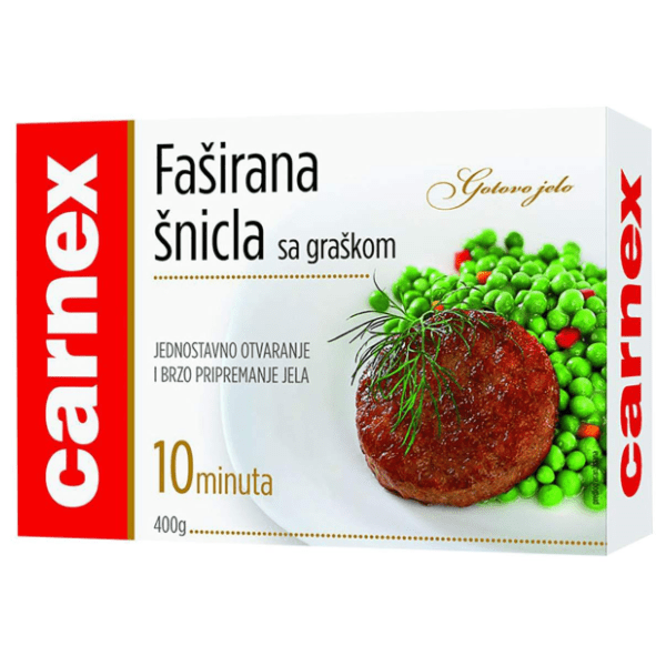 CARNEX Faširana šnicla sa graškom 400g