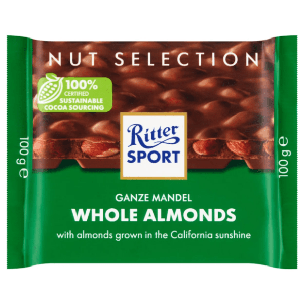 Čokolada RITTER SPORT sa celim bademima 100g