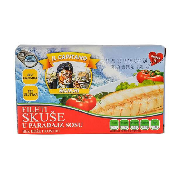 IL CAPITANO skuša fileti u paradajz sosu 115g
